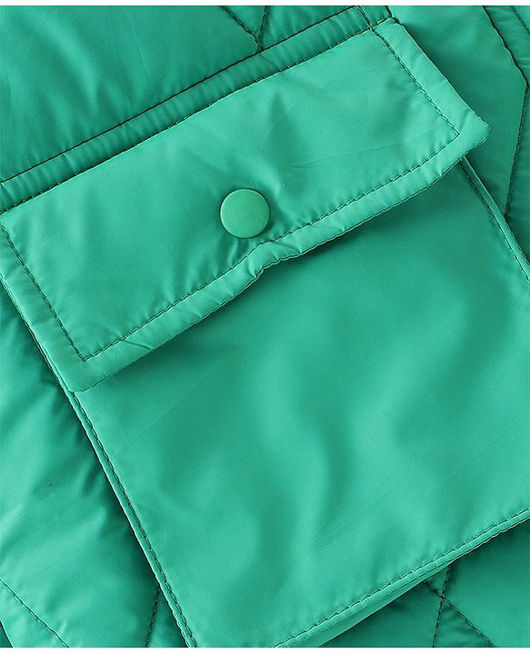 Pine Kids Full Sleeves Front Pocket Medium Winter Jacket - Green