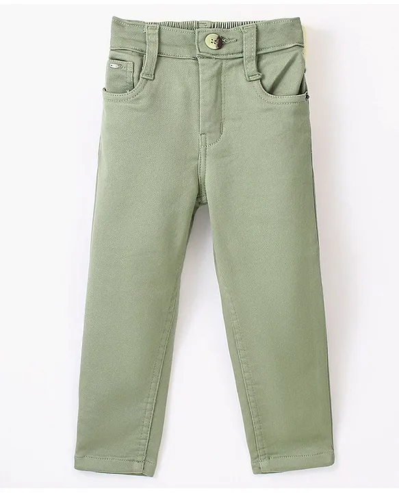 Buy Boys Green Slim Fit Solid Trousers Online - 688663 | Allen Solly