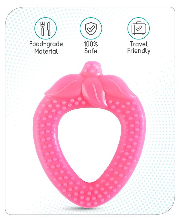 Babyhug Strawberry Shaped Silicone Teether - Pink