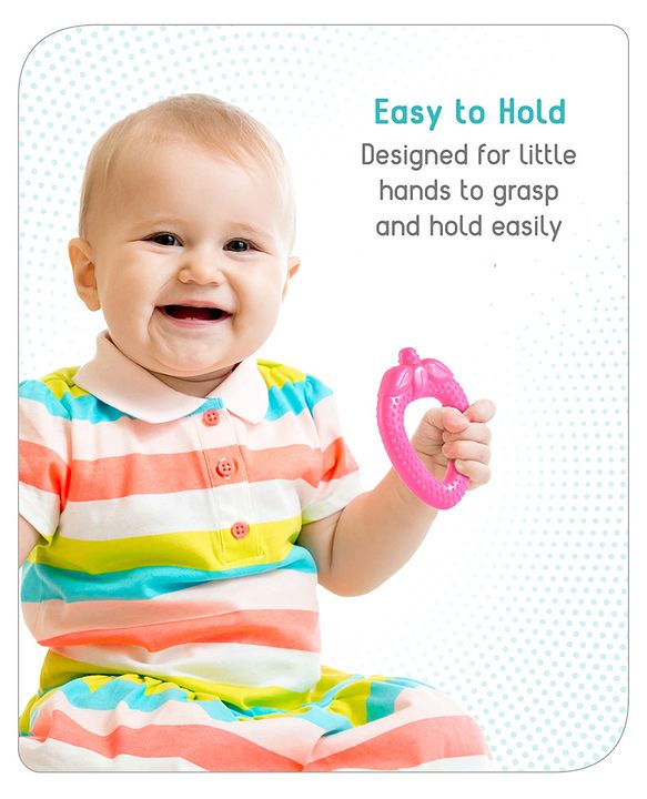 Babyhug Strawberry Shaped Silicone Teether - Pink