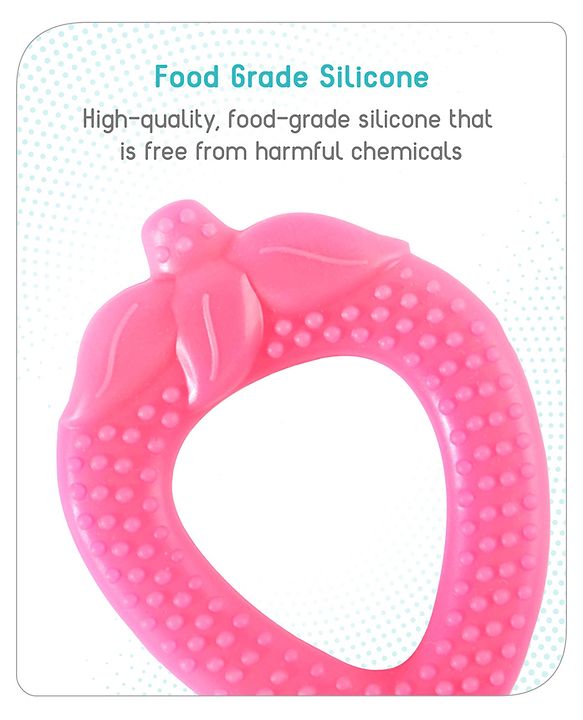Babyhug Strawberry Shaped Silicone Teether - Pink