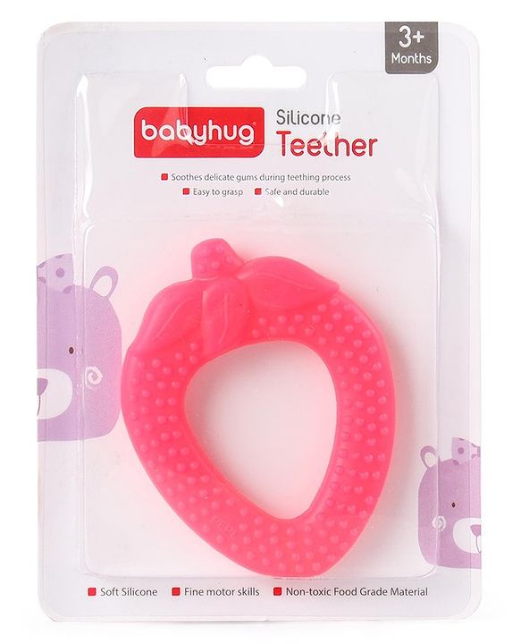 Babyhug Strawberry Shaped Silicone Teether - Pink