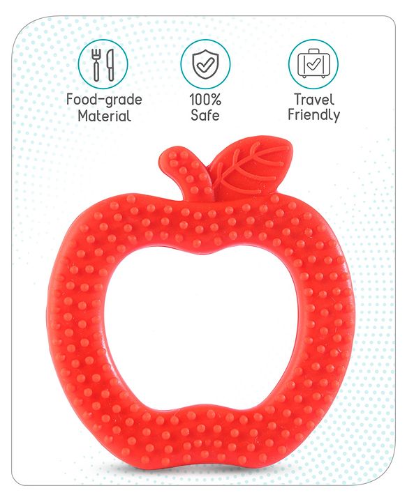 Babyhug Apple Shaped Silicone Teether - Red