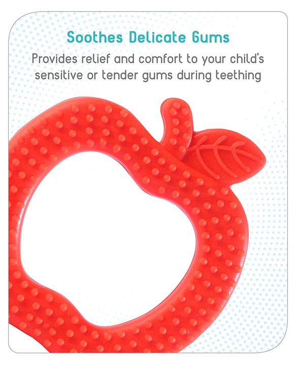 Babyhug Apple Shaped Silicone Teether - Red