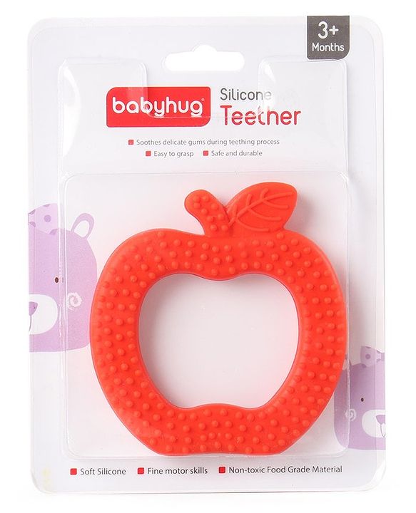 Babyhug Apple Shaped Silicone Teether - Red
