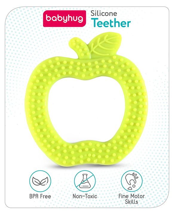 Babyhug Apple Shaped Silicone Teether - Red