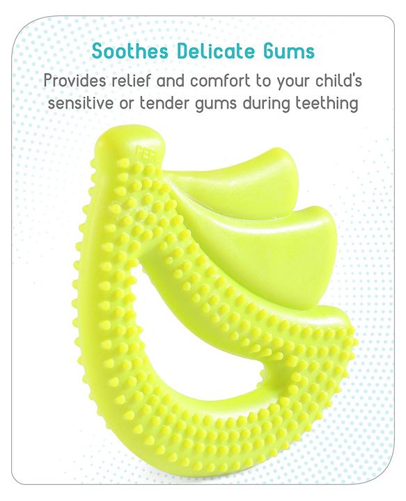 Babyhug  Banana Shaped Silicone Teether - Green