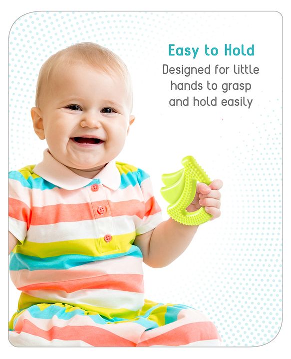 Babyhug  Banana Shaped Silicone Teether - Green