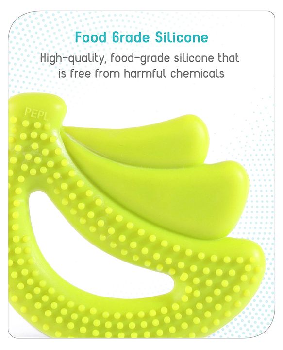Babyhug  Banana Shaped Silicone Teether - Green