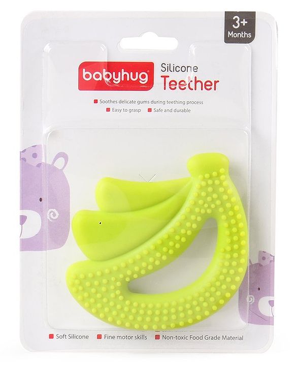 Babyhug  Banana Shaped Silicone Teether - Green