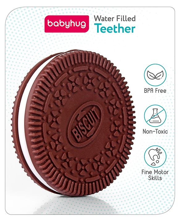 Babyhug Cookie Shaped Silicone Teether - Brown