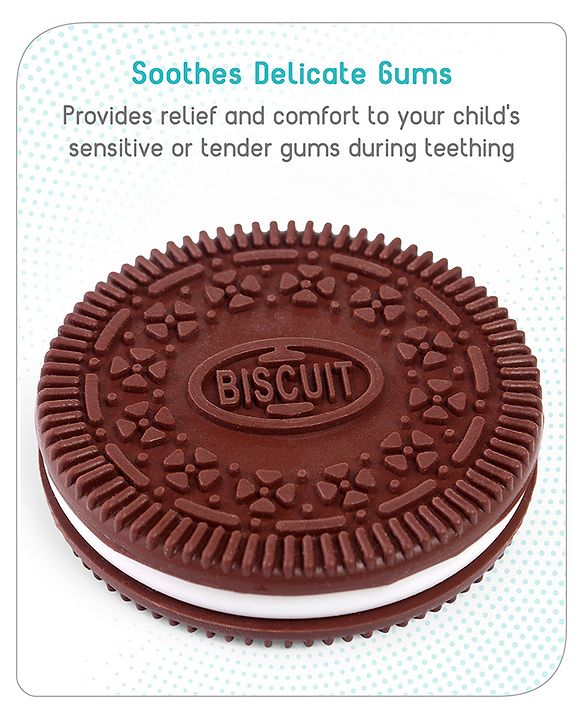 Babyhug Cookie Shaped Silicone Teether - Brown
