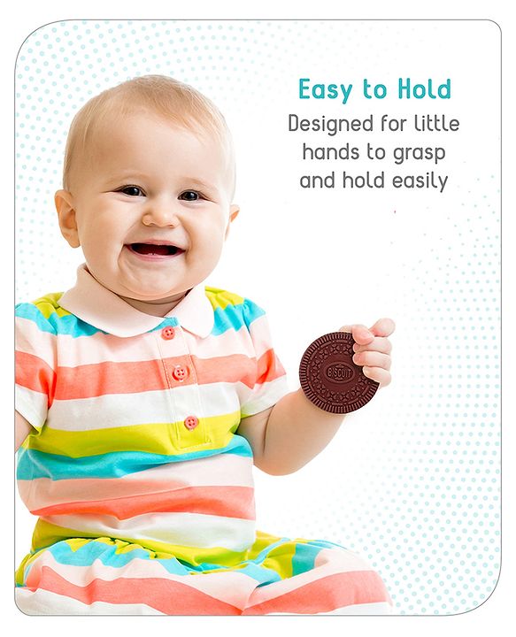 Babyhug Cookie Shaped Silicone Teether - Brown