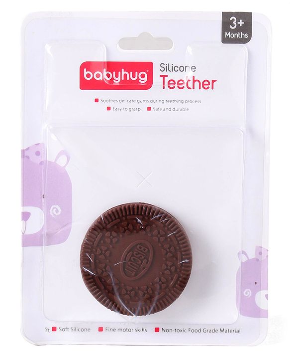 Babyhug Cookie Shaped Silicone Teether - Brown