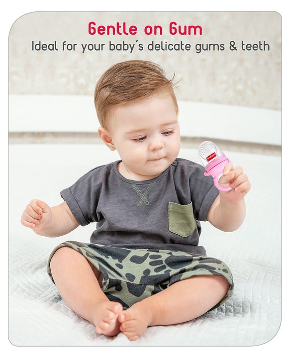 Babyhug Silicone Fruit and Food Nibbler - Pink