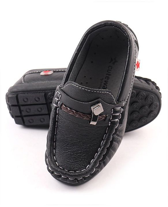 Cute Walk by Babyhug Slip On Formal & Party Wear Shoes with Applique - Black