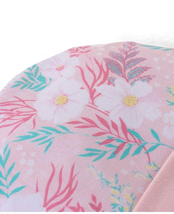 Babyhug 100% Cotton Knit Cap Mittens & Booties Floral Print - Pink