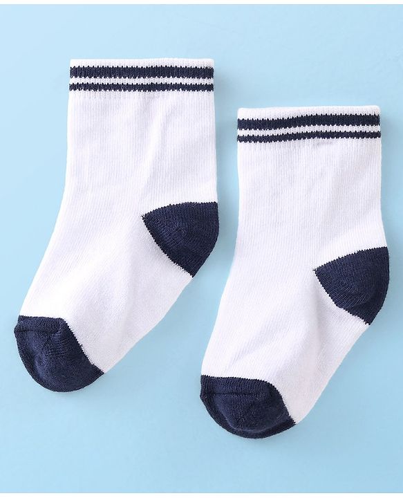 Cute Walk by Babyhug Anti Bacterial Ankle Length Socks Striped Pack Of 5 - White Black & Grey
