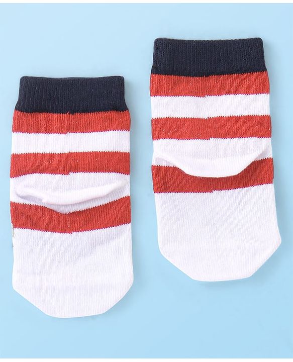 Cute Walk by Babyhug Cotton Knit Anti Bacterial Ankle Length Bear Design Socks Pack of 3 - Multicolour