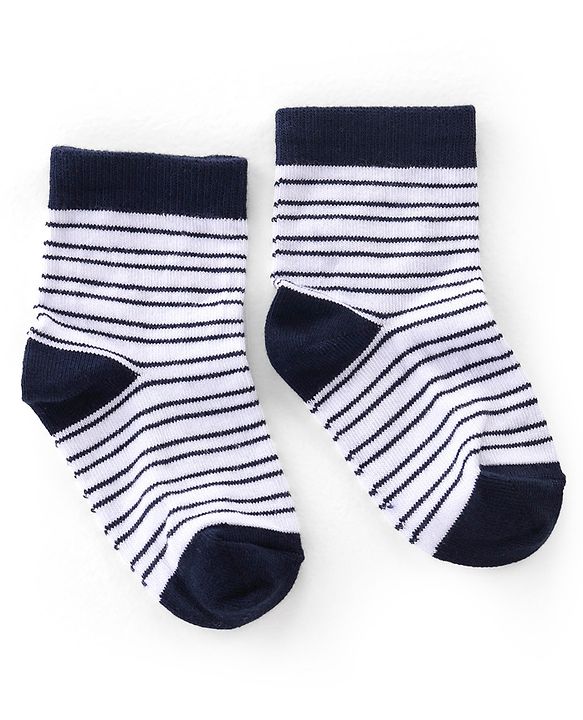 Cutewalk By Babyhug Anti Bacterial Ankle Length Socks Striped & Star Print Pack Of 5 - Red Blue & White