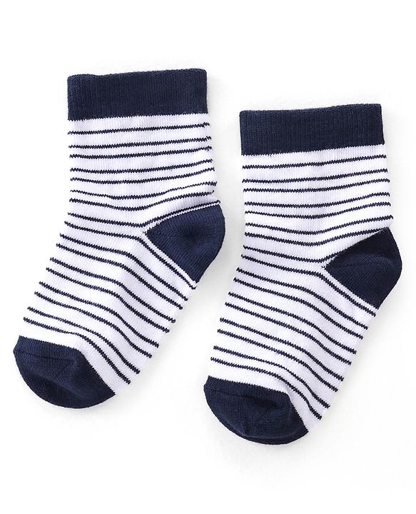 Cutewalk By Babyhug Anti Bacterial Ankle Length Socks Striped & Star Print Pack Of 5 - Red Blue & White