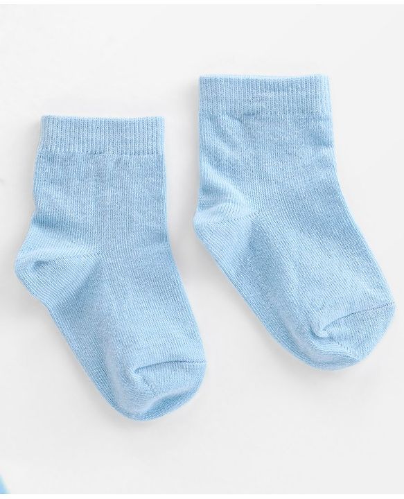 Cutewalk By Babyhug Anti-Bacterial Ankle Length Socks Cars Print Pack Of 3 - Blue & White