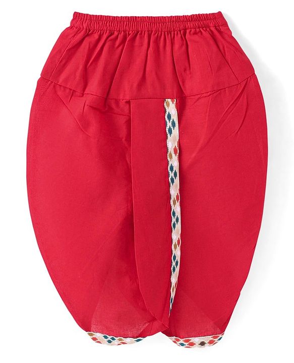 Babyhug Cotton Full SLeeves Lurex Printed Dhoti Kurta Set - Multicolour