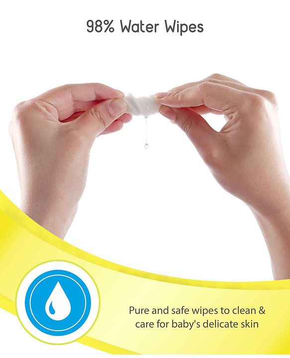 Babyhug Premium Baby Lemon Wipes Pack of 2 - 72 Pieces each