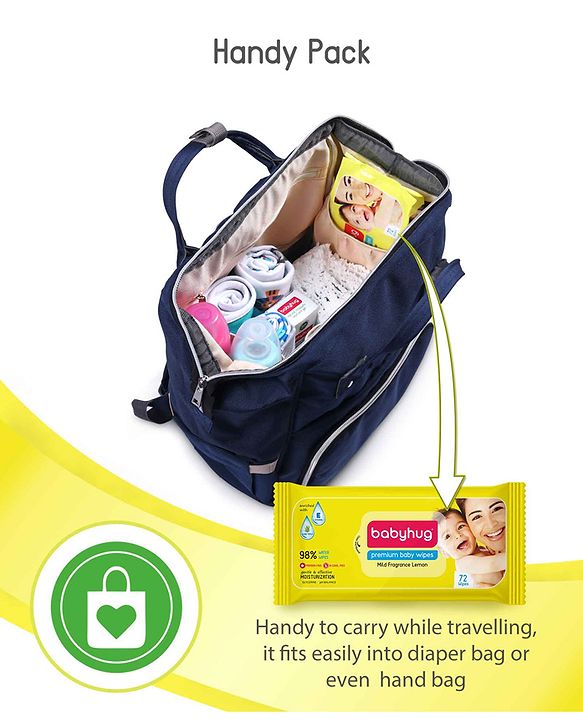 Babyhug Premium Baby Lemon Wipes Pack of 2 - 72 Pieces each