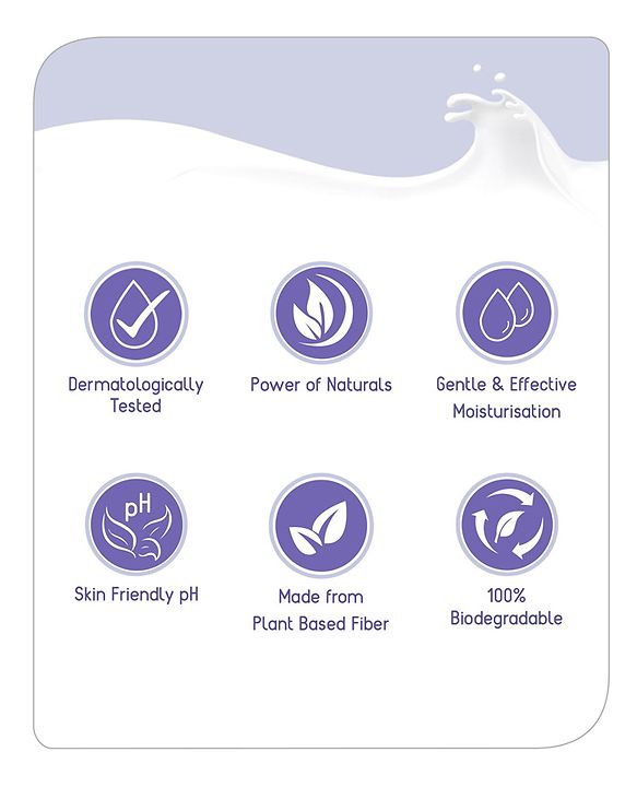 Babyhug Daily Moisturising Milk Wipes Travel Pack of 2 - 24 Pieces each