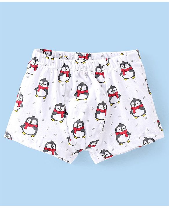 Babyhug 100% Cotton Knit Penguin Printed Trunk Pack of 5 - Multicolour
