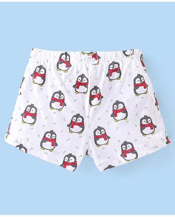 Babyhug 100% Cotton Knit Penguin Printed Trunk Pack of 5 - Multicolour