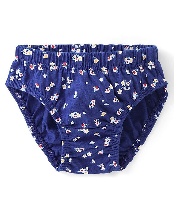 Babyhug 100% Cotton Antibacterial Panties Pack Of 3 - White & Pink & Navy Blue