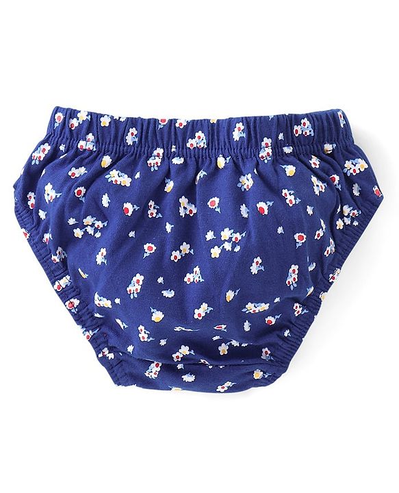 Babyhug 100% Cotton Antibacterial Panties Pack Of 3 - White & Pink & Navy Blue
