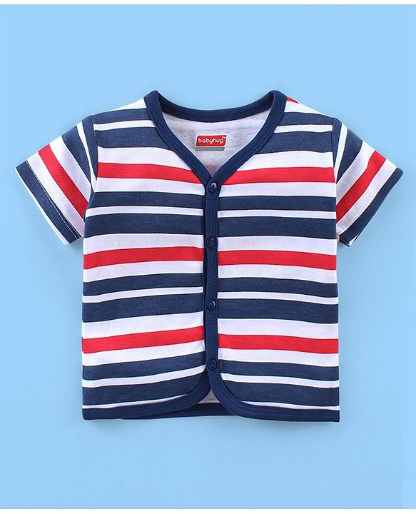 Babyhug 100% Cotton Knit Antibacterial Vest with Star Print Pack of 5 - Multicolour