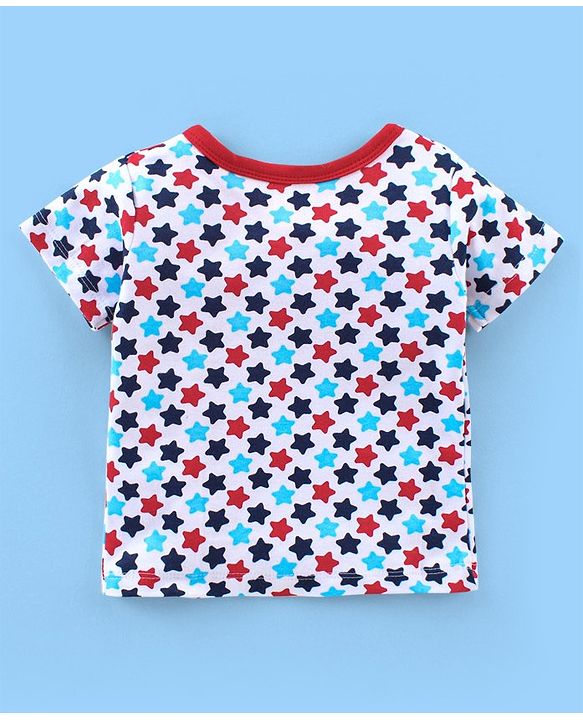 Babyhug 100% Cotton Knit Antibacterial Vest with Star Print Pack of 5 - Multicolour