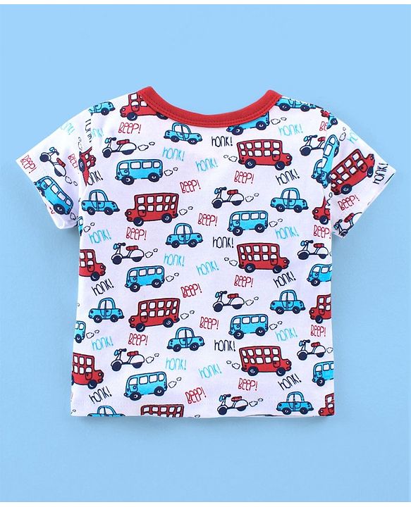 Babyhug 100% Cotton Knit Antibacterial Vest with Star Print Pack of 5 - Multicolour