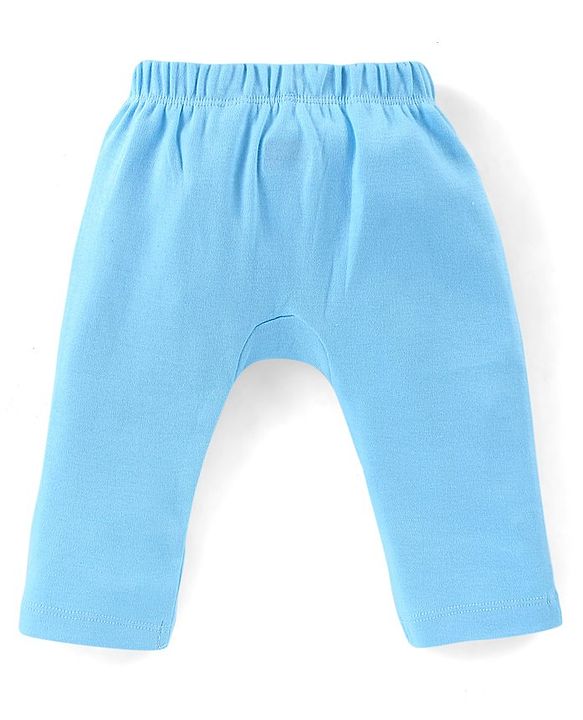 Babyhug Cotton Full Length Diaper Pants Stripes & Tiger Print Pack of 3- Blue Orange & White