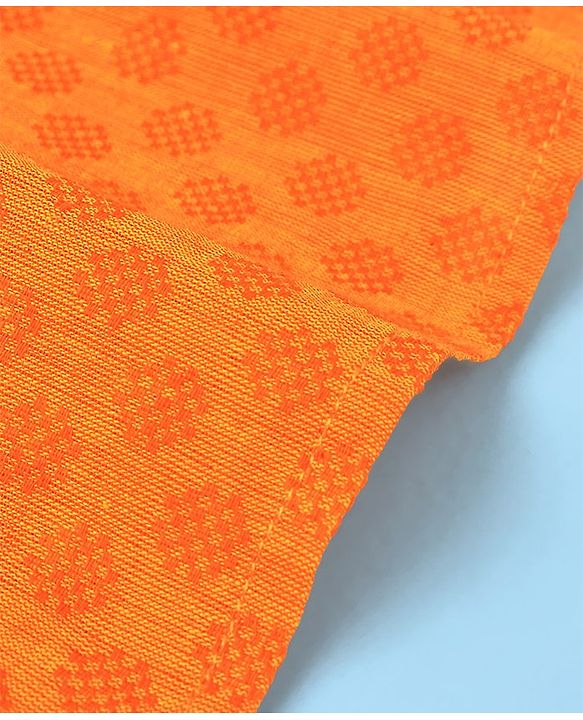 Babyhug 100% Cotton Woven Full Sleeves  Dobby  Kurta Pajama Set - Orange