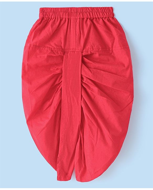Babyhug 100% Cotton Woven Full Sleeves Penguin Printed Kurta Dhoti Set - Red & White