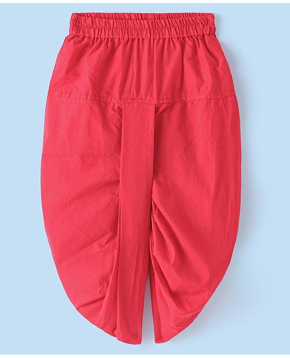 Babyhug 100% Cotton Woven Full Sleeves Penguin Printed Kurta Dhoti Set - Red & White
