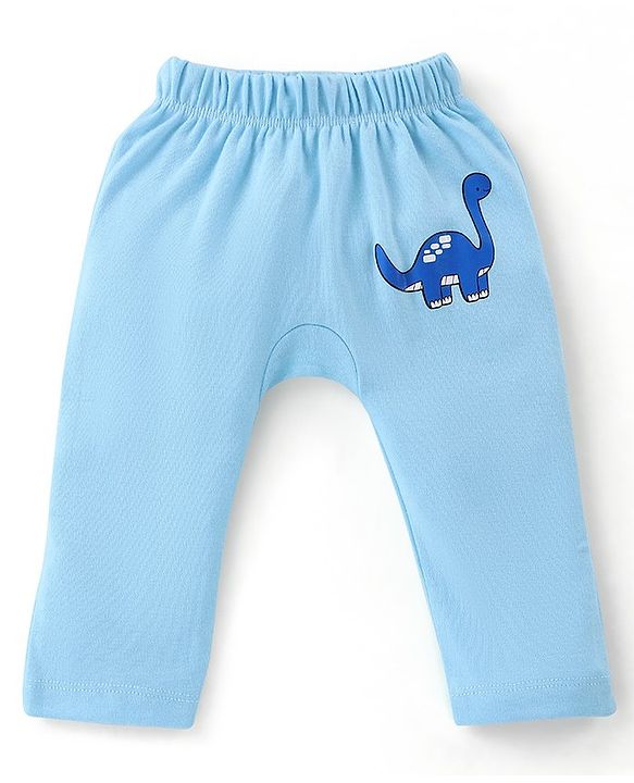 Babyhug Cotton Knit Full Length Diaper Leggings Dino Print Pack of 3 -Multicolour