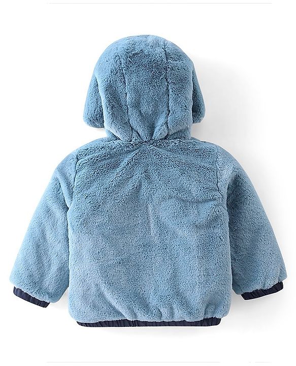Babyhug Full Sleeves Solid Colored Reversible Jacket with Pockets - Navy