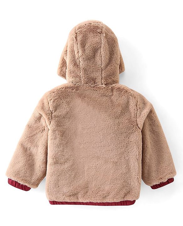 Babyhug Full Sleeves Solid Colored Reversible Jacket with Pockets - Wine