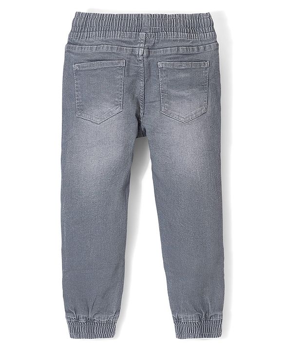 Pine Kids Cotton Rich Stretchable full length denim Joggers - Grey