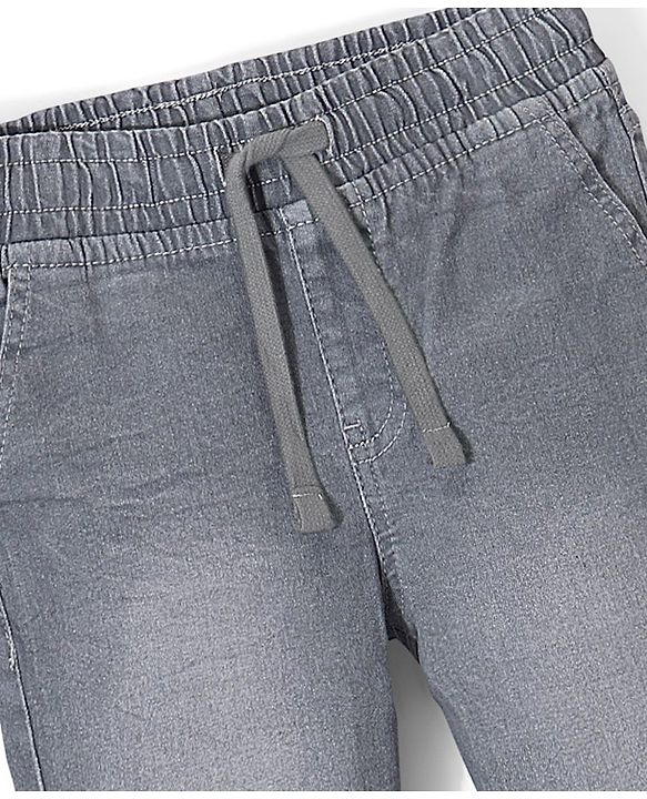 Pine Kids Cotton Rich Stretchable full length denim Joggers - Grey