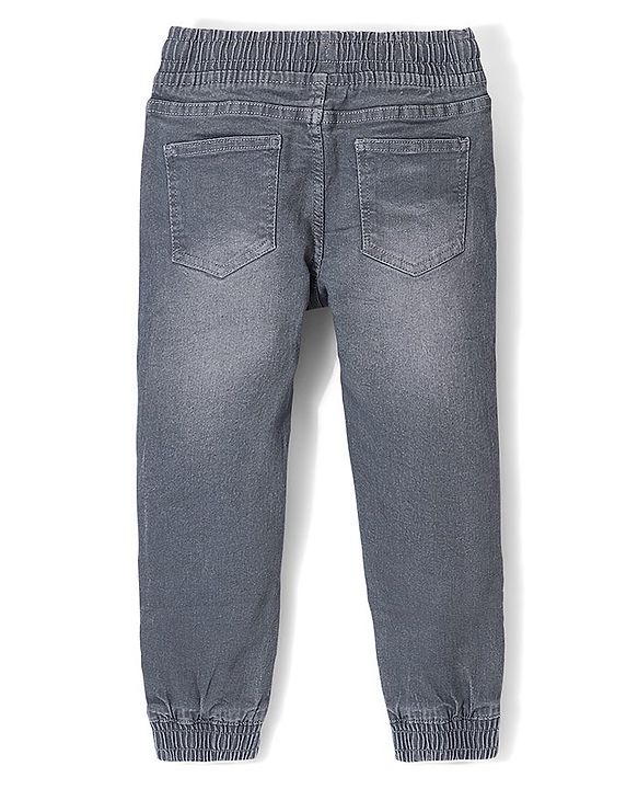 Pine Kids Cotton Rich Stretchable full length denim Joggers - Grey