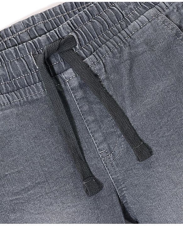 Pine Kids Cotton Rich Stretchable full length denim Joggers - Grey
