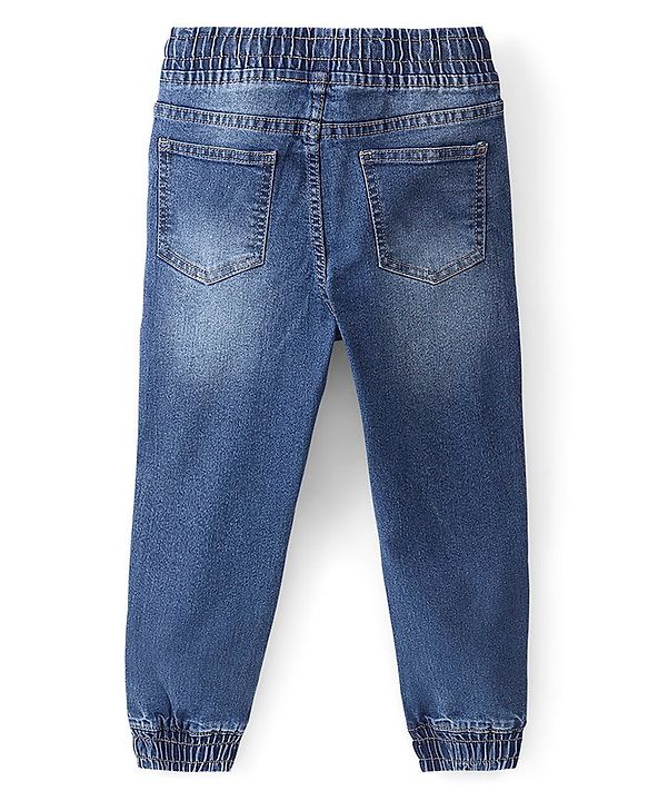 Pine Kids Cotton Rich Stretchable full length denim Joggers - Mid Blue