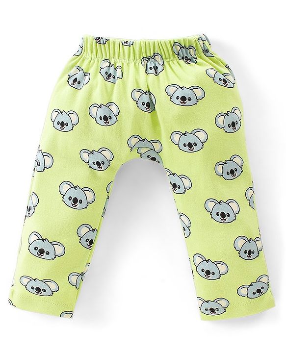 Babyhug Interlock Knit Full Length Diaper Pants Koala & Stars Print Pack of 3 - Multicolour